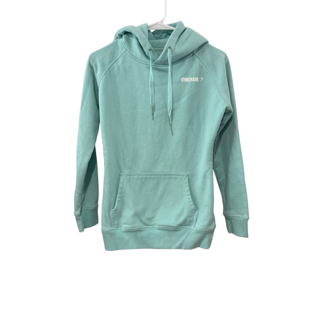 Bundle of 2 Gymshark XS Gray Light Blue Logo Hoodie Fleece Pullover Sweatshirt - Picture 7 of 12